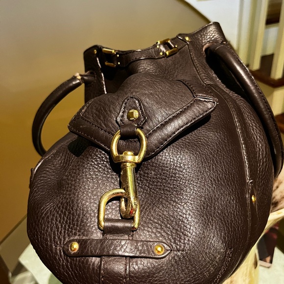 EUC Cole Haan Chocolate Pebble Leather Hobo. Outer pockets gold clip closure. - Picture 3 of 12